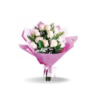 Ramo de 12 rosas blancas