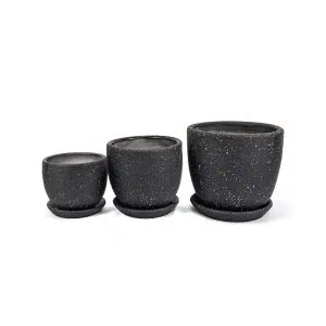 Macetas Cerámica Dip Granito Negro