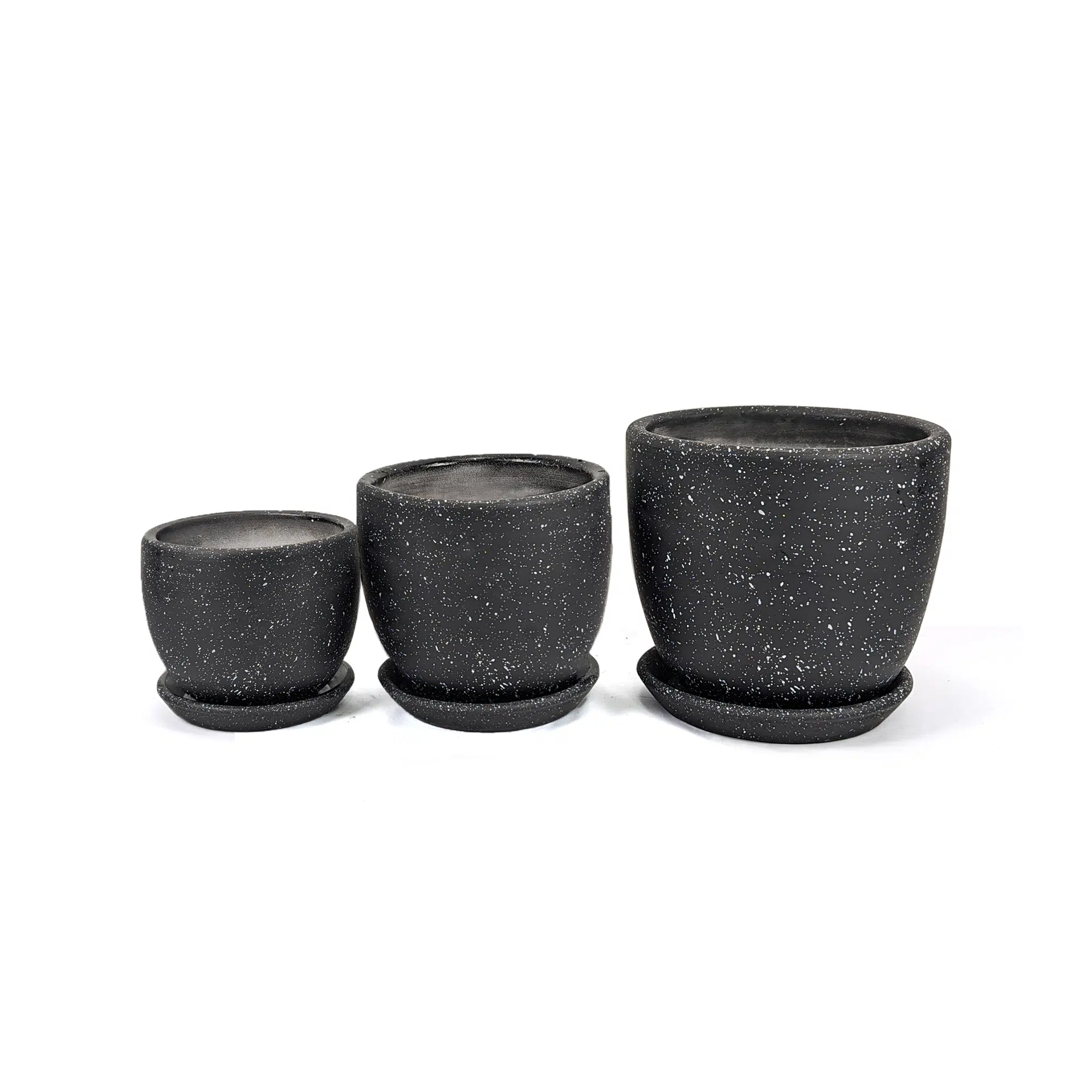 Macetas Cerámica Dip Granito Negro