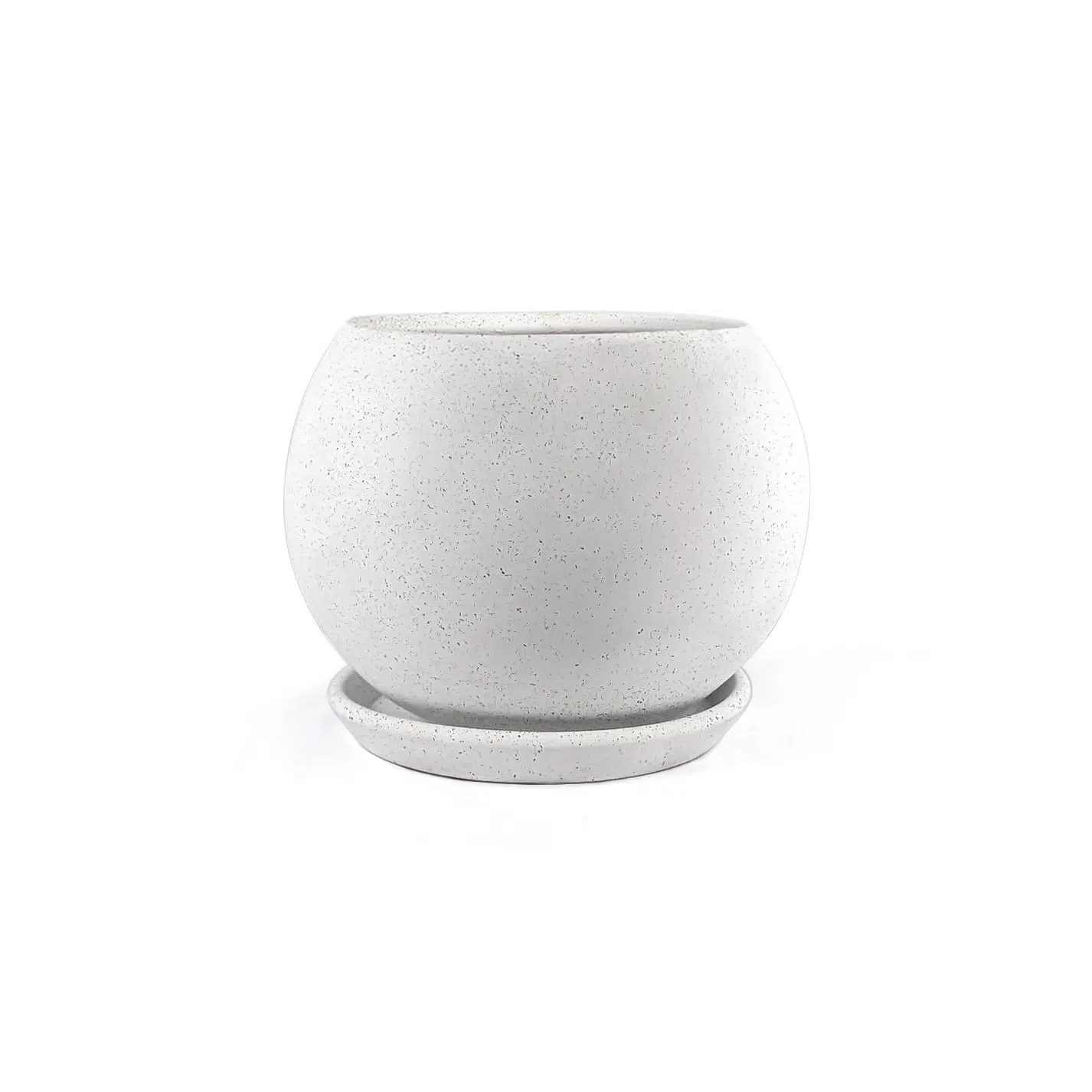 Macetas Cerámica Esfera Granito Blanco - Imagen 4