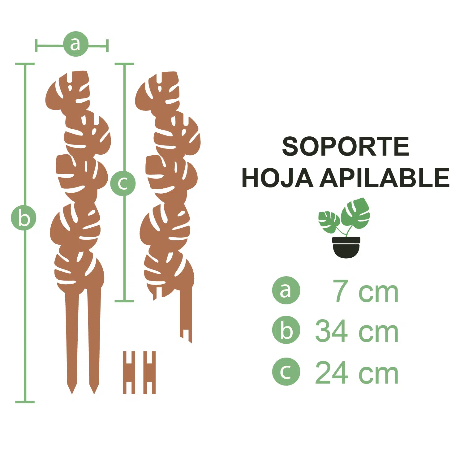 Soporte Hoja Apilable-tutor/parante | 34-58cm - Imagen 3