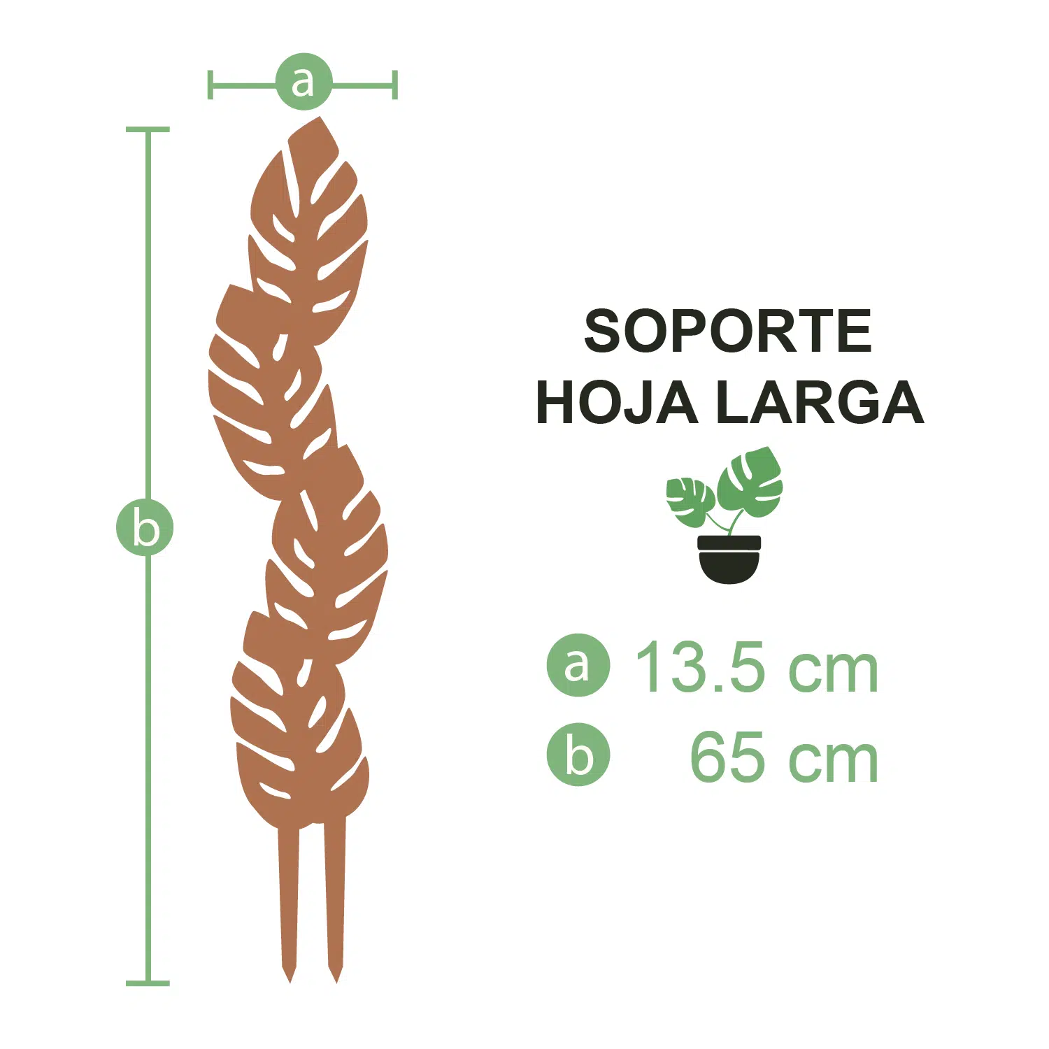 Soporte Hoja Grande-tutor/parante | 65cm - Imagen 4
