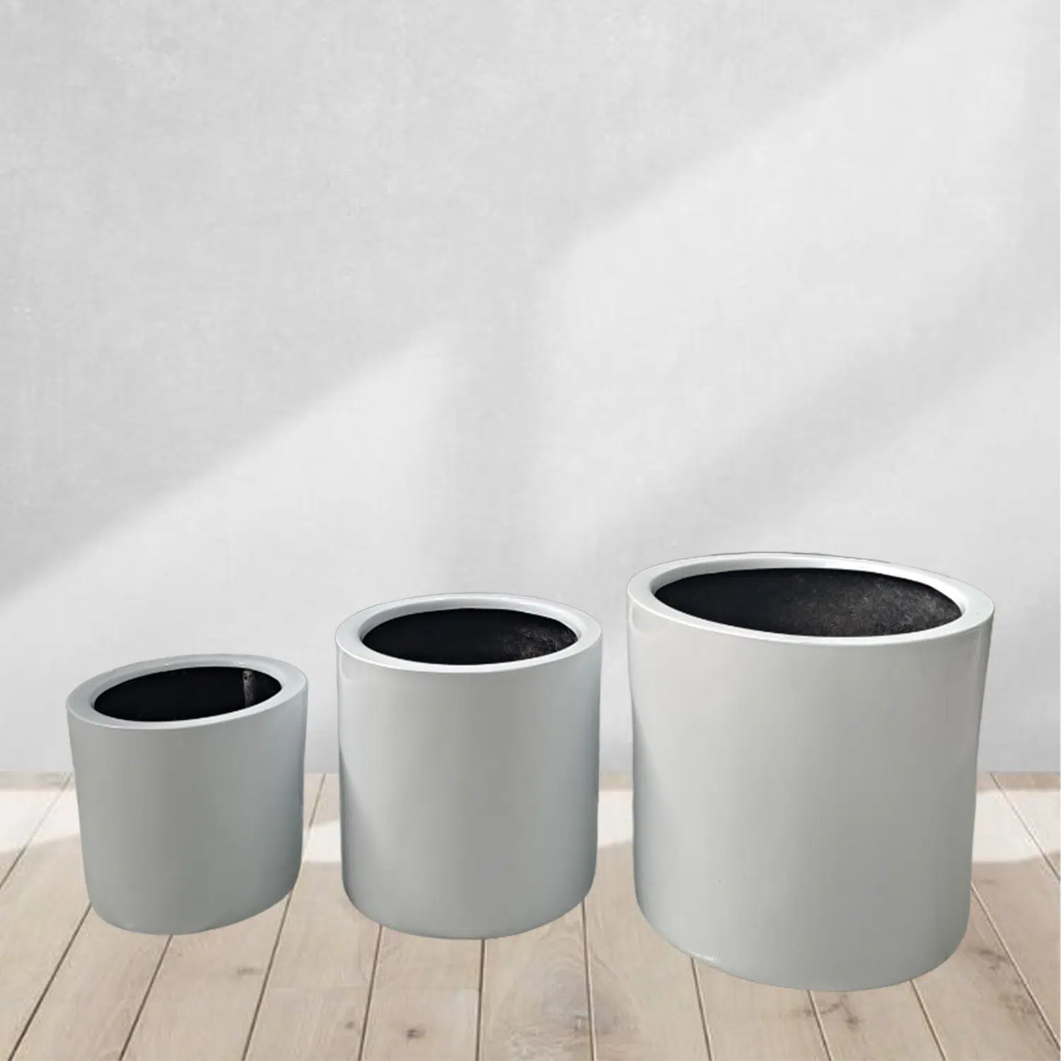 Set de Maceta Cilindro Blanco - Imagen 2