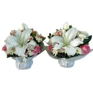 Pack x 2 - Arreglos flores de estación | 20 cm