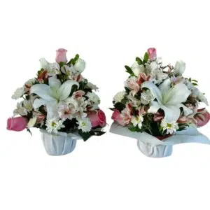 Pack x 2 - Arreglos flores de estación | 25 cm