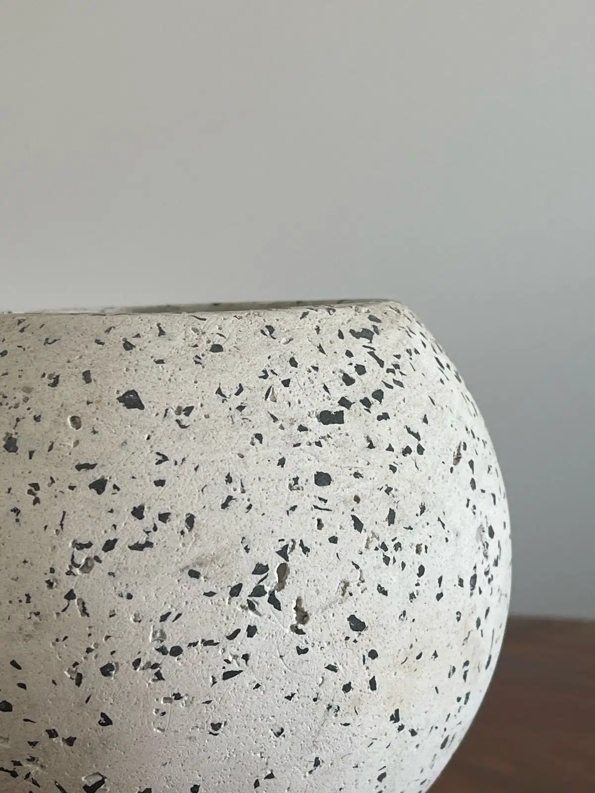 Maceta esfera de terrazo blanco + planta | 22 cm - Imagen 5