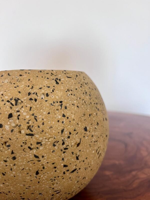 Maceta esfera de terrazo amarillo + planta | 22 cm - Imagen 3