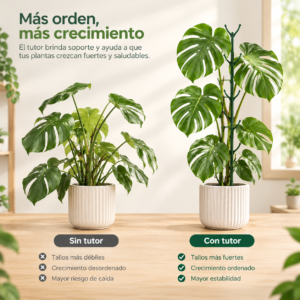 TUTOR APILABLE PARA PLANTA PACK x 5 TUTORES + CINTA VELCRO | HASTA 98cm - Imagen 3